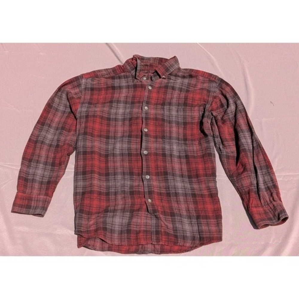 Men's Wolverine, Red Plaid, Button Down Flannel Shirt Size L